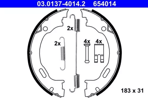 Remblokkenset, parkeerrem ATE 03.0137-4014.2)