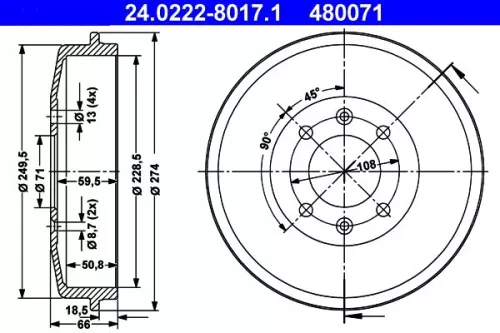 Remtrommel ATE 24.0222-8017.1)