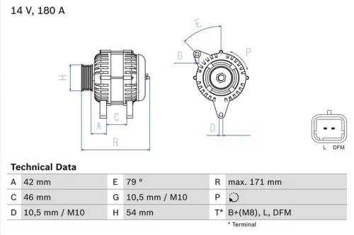 Alternator BOSCH 0 986 080 660)