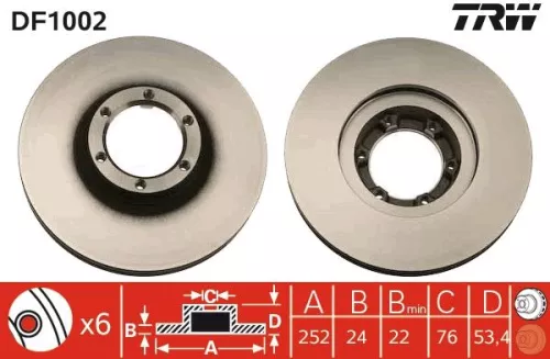 Remschijf TRW DF1002)