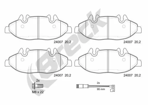 Brake Pad Set, disc brake BRECK 24007 00 703 00)