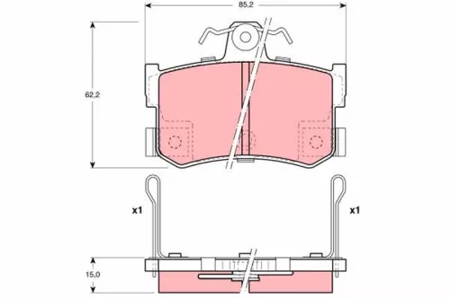 Brake Pad Set, disc brake TRW GDB1169)