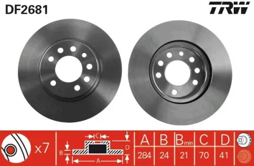 Remschijf TRW DF2681)