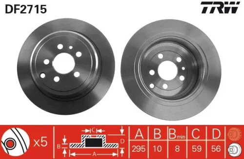 Remschijf TRW DF2715)