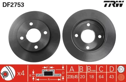 Brake Disc TRW DF2753)