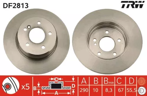 Remschijf TRW DF2813)