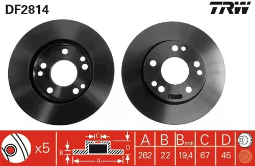Remschijf TRW DF2814)