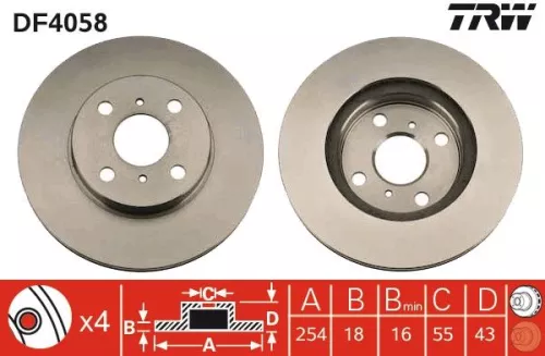 Brake Disc TRW DF4058)