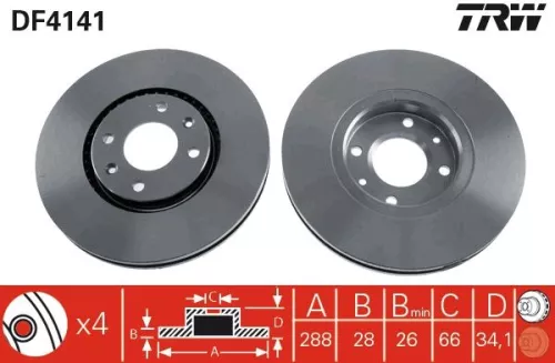 Remschijf TRW DF4141)