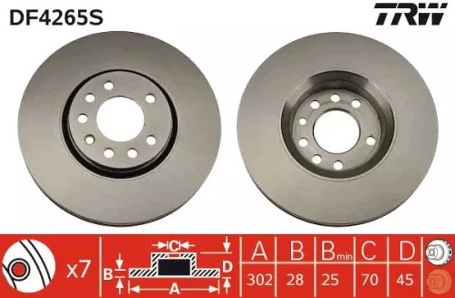 Remschijf TRW DF4265S)