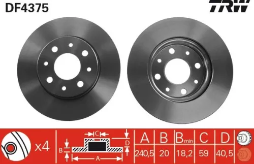 Brake Disc TRW DF4375)