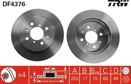 Remschijf TRW DF4376)