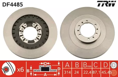 Remschijf TRW DF4485)