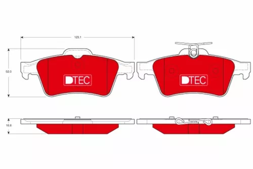 Brake Pad Set, disc brake TRW GDB1621DTE)