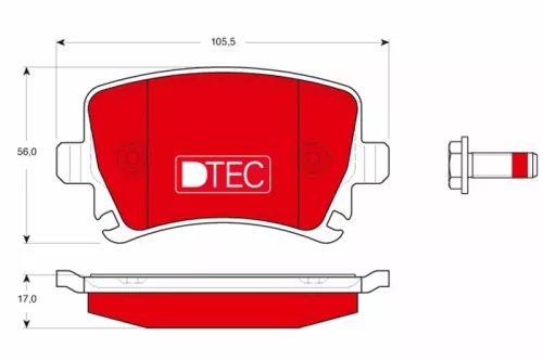 Brake Pad Set, disc brake TRW GDB1622DTE)