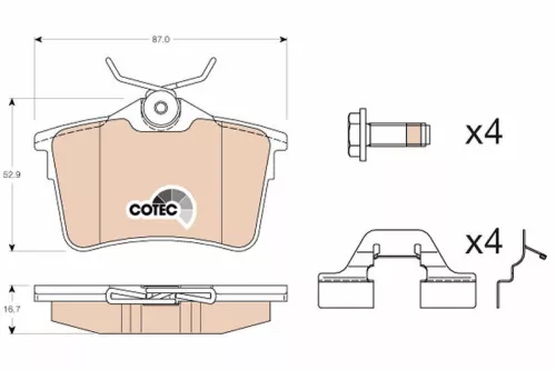 Brake Pad Set, disc brake TRW GDB1799)