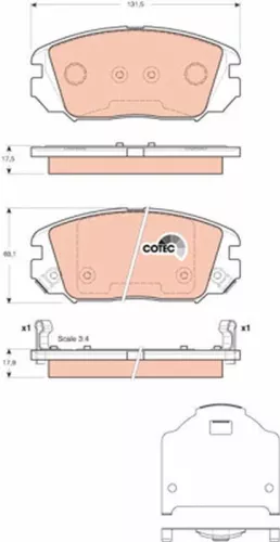 Brake Pad Set, disc brake TRW GDB3409)