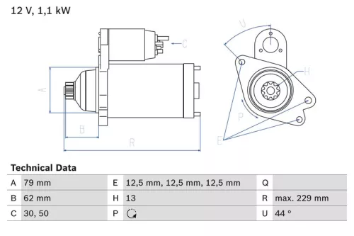 Starter BOSCH 0 986 029 110)