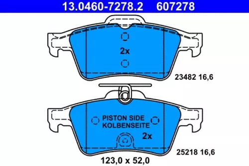 Brake Pad Set, disc brake ATE 13.0460-7278.2)
