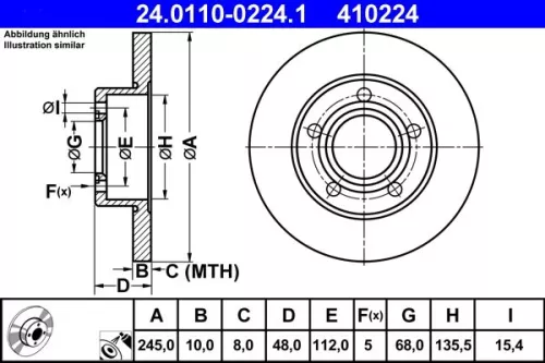 Brake Disc ATE 24.0110-0224.1)