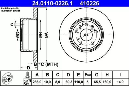 Remschijf ATE 24.0110-0226.1)