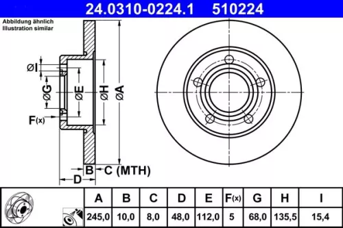 Brake Disc ATE 24.0310-0224.1)