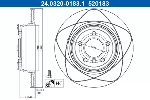 Remschijf ATE 24.0320-0183.1)