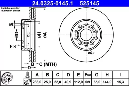 Brake Disc ATE 24.0325-0145.1)