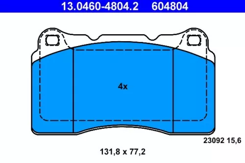 Brake Pad Set, disc brake ATE 13.0460-4804.2)
