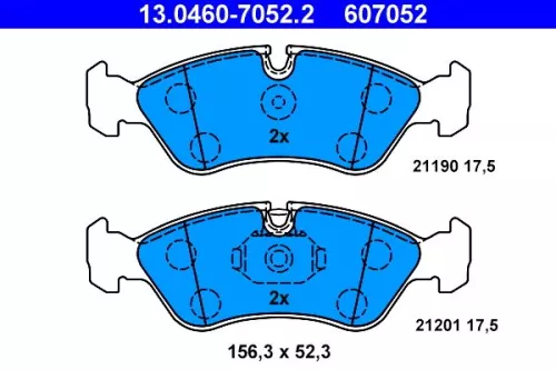 Brake Pad Set, disc brake ATE 13.0460-7052.2)