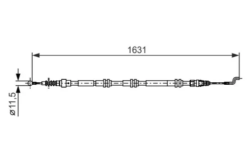 Kabeltrek, parkeerrem BOSCH 1 987 482 376)