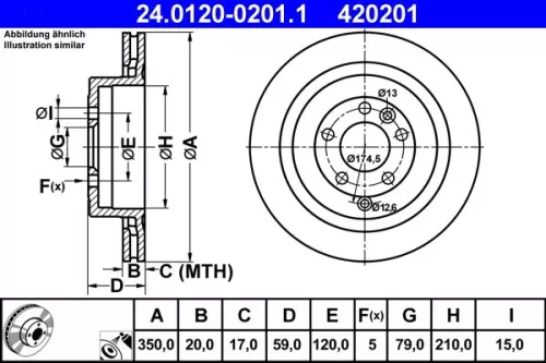 Remschijf ATE 24.0120-0201.1)
