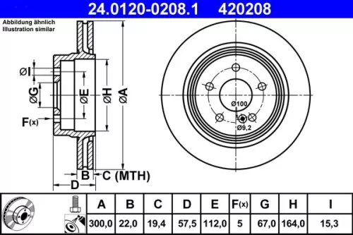 Remschijf ATE 24.0120-0208.1)