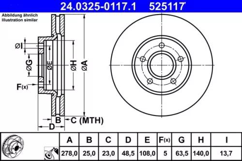 Brake Disc ATE 24.0325-0117.1)