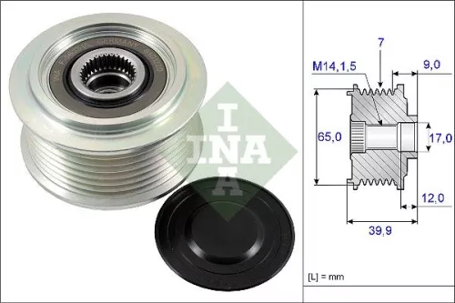 Vrijloopkoppeling van de dynamo Schaeffler INA 535 0229 10)