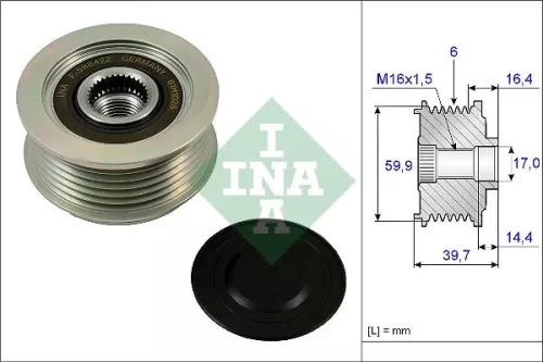 Vrijloopkoppeling van de dynamo Schaeffler INA 535 0241 10)