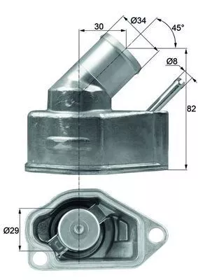 Thermostaat, koelvloeistof MAHLE TI 10 92)