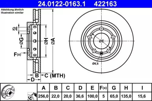 Brake Disc ATE 24.0122-0163.1)