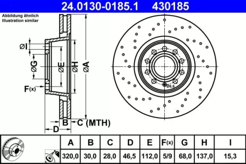 Remschijf ATE 24.0130-0185.1)