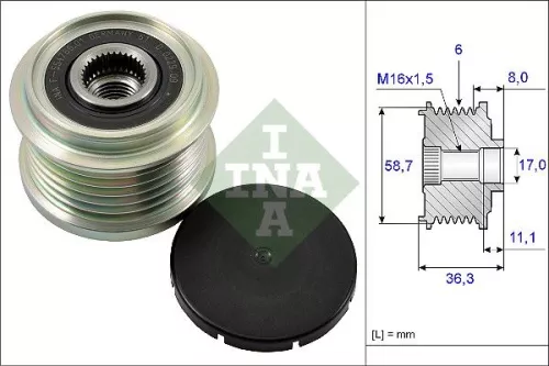 Alternator Freewheel Clutch Schaeffler INA 535 0160 10)