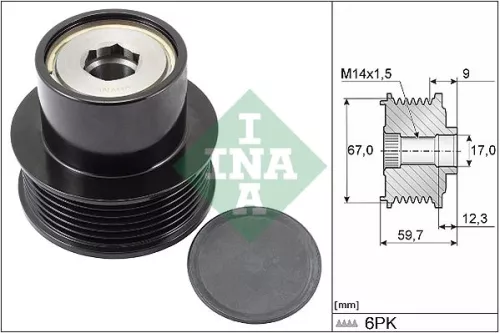 Vrijloopkoppeling van de dynamo Schaeffler INA 535 0288 10)