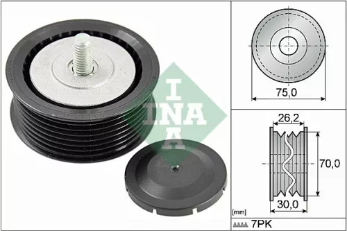Ombuigings-/geleidingspoelie, V-geribbelde riem Schaeffler INA 532 0800 10)
