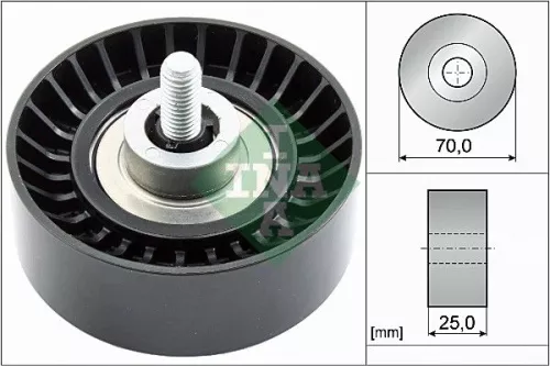 Ombuigings-/geleidingspoelie, V-geribbelde riem Schaeffler INA 532 0655 10)
