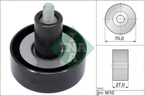 Ombuigings-/geleidingspoelie, V-geribbelde riem Schaeffler INA 532 0657 10)