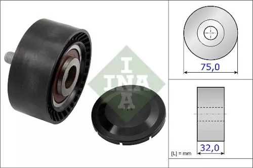 Ombuigings-/geleidingspoelie, V-geribbelde riem Schaeffler INA 532 0722 10)