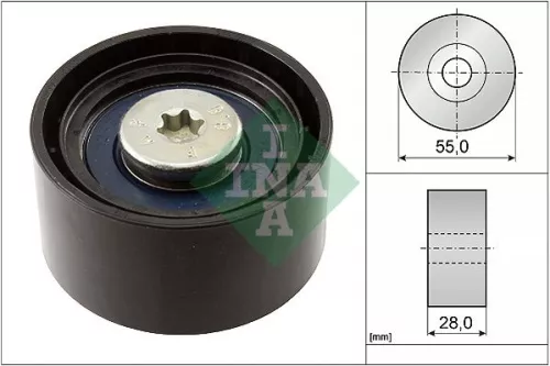 Ombuigings-/geleidingspoelie, V-geribbelde riem Schaeffler INA 532 0556 10)