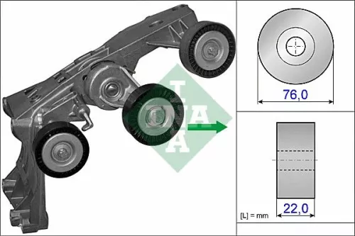Riemspanner, V-geribbelde riem Schaeffler INA 534 0431 10)