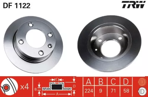 Remschijf TRW DF1122)