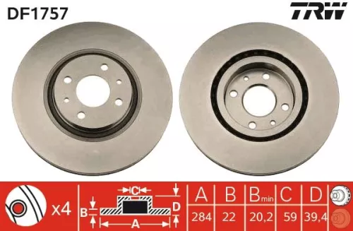 Brake Disc TRW DF1757)