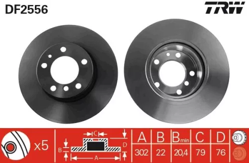 Remschijf TRW DF2556)
